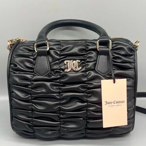 🖤Juicy Couture “Run The World
Satchel” Black Quilted/Rhinestone Bag🖤(NWT)
